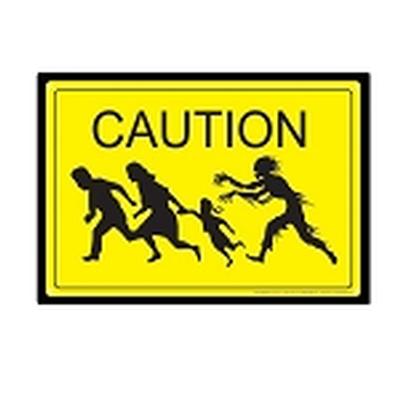 Click to get Caution Zombies Tin Sign