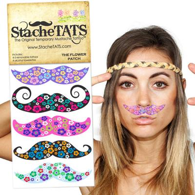 Click to get Stache Tats Flower Patch Temporary Mustache Tattoos
